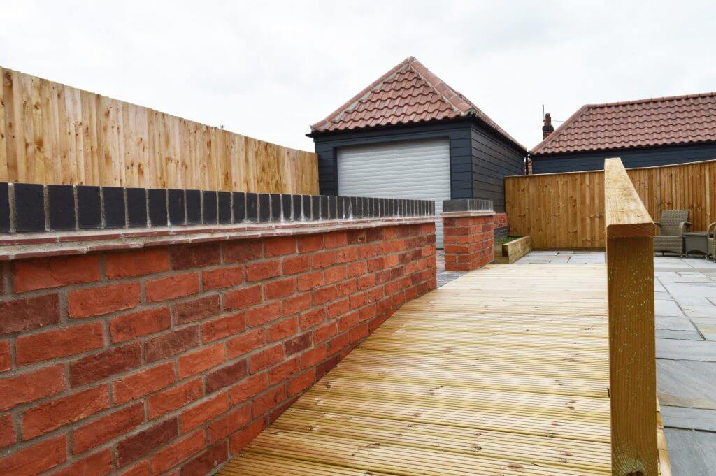 A view of slope access installed in a garden