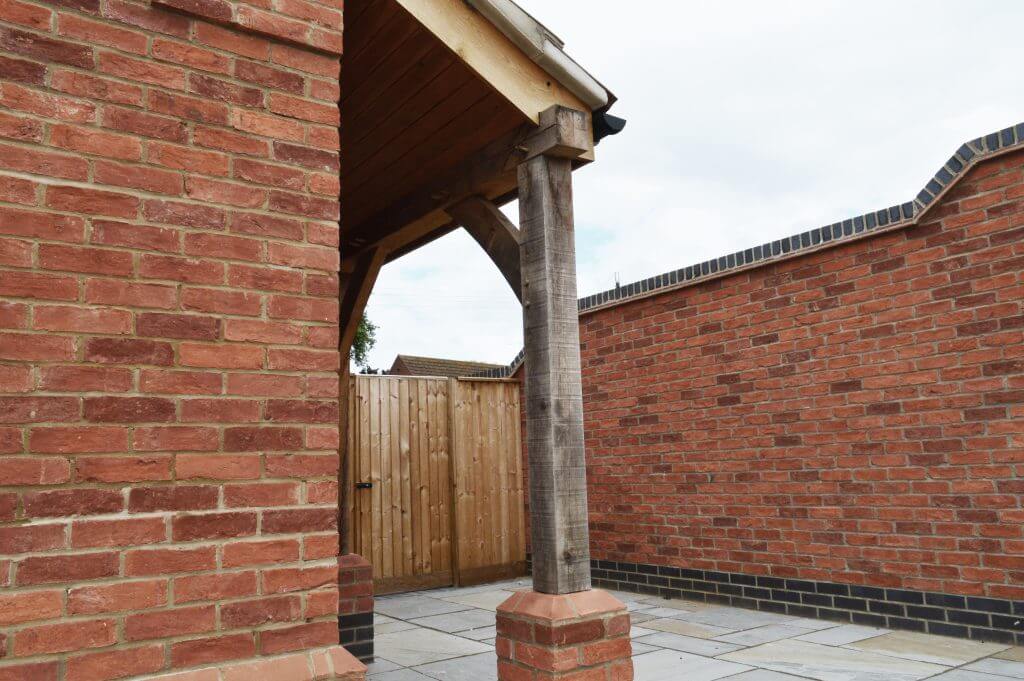 A wooden feature built into a house